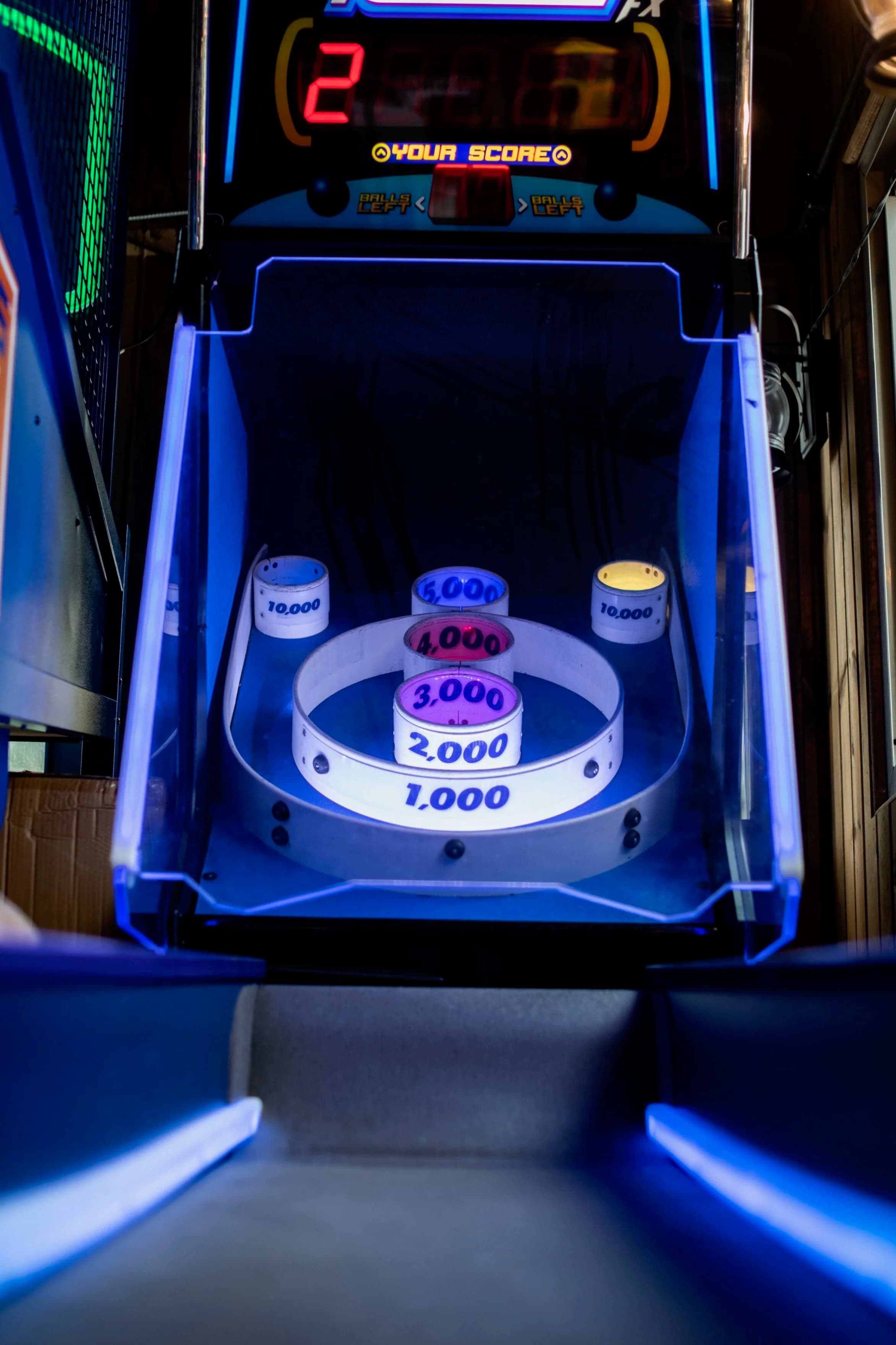 The skeeball lanes in SOHA's game room